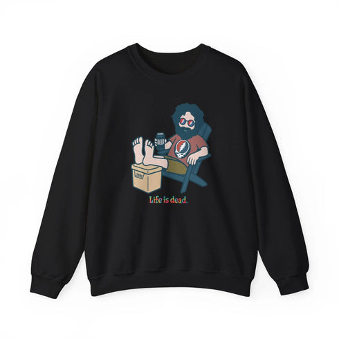 Grateful Dead - Stay Cool, Jerry Life is dead. Crewneck Sweatshirt - StealieShop